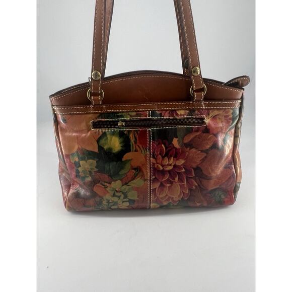 Patricia Nash Purse Floral Leather Brown Bag Poppy Spring Handbag Shoulder Tote - Picture 11 of 16